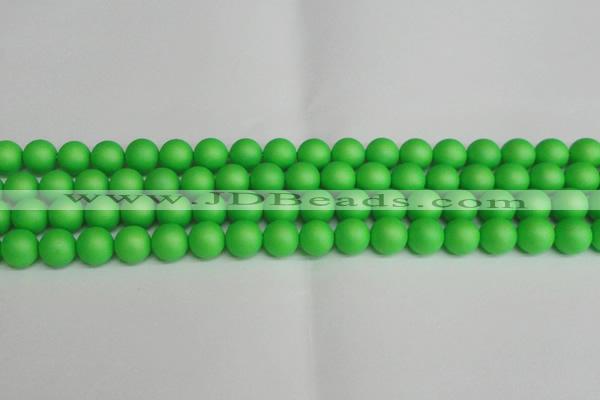 CSB1433 15.5 inches 10mm matte round shell pearl beads wholesale