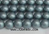 CSB1435 15.5 inches 4mm matte round shell pearl beads wholesale