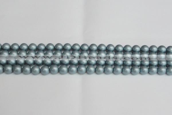 CSB1436 15.5 inches 6mm matte round shell pearl beads wholesale