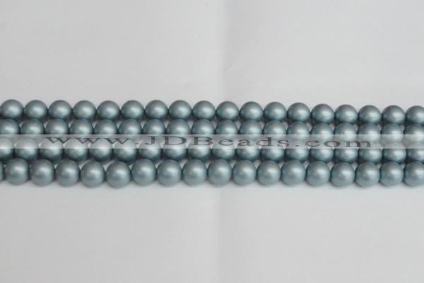 CSB1437 15.5 inches 8mm matte round shell pearl beads wholesale