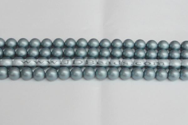 CSB1438 15.5 inches 10mm matte round shell pearl beads wholesale