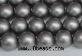 CSB1442 15.5 inches 8mm matte round shell pearl beads wholesale