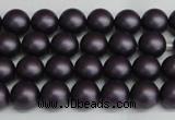 CSB1445 15.5 inches 4mm matte round shell pearl beads wholesale