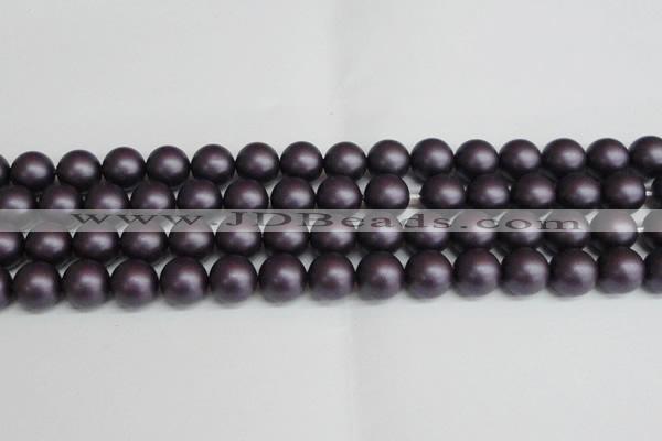 CSB1449 15.5 inches 12mm matte round shell pearl beads wholesale