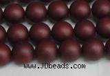 CSB1452 15.5 inches 8mm matte round shell pearl beads wholesale