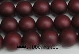 CSB1453 15.5 inches 10mm matte round shell pearl beads wholesale