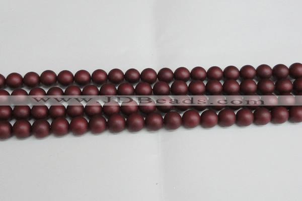 CSB1453 15.5 inches 10mm matte round shell pearl beads wholesale