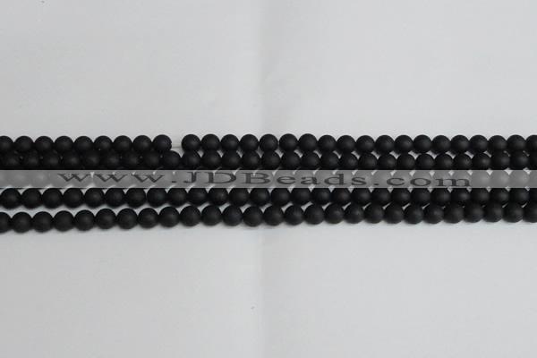 CSB1455 15.5 inches 4mm matte round shell pearl beads wholesale