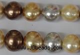 CSB155 15.5 inches 12*15mm – 13*16mm oval mixed color shell pearl beads