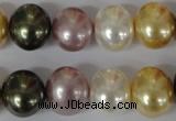 CSB156 15.5 inches 12*15mm – 13*16mm oval mixed color shell pearl beads