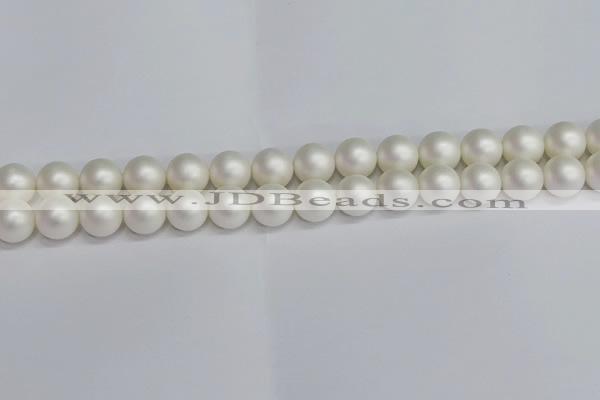 CSB1603 15.5 inches 10mm round matte shell pearl beads wholesale