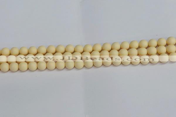 CSB1611 15.5 inches 6mm round matte shell pearl beads wholesale