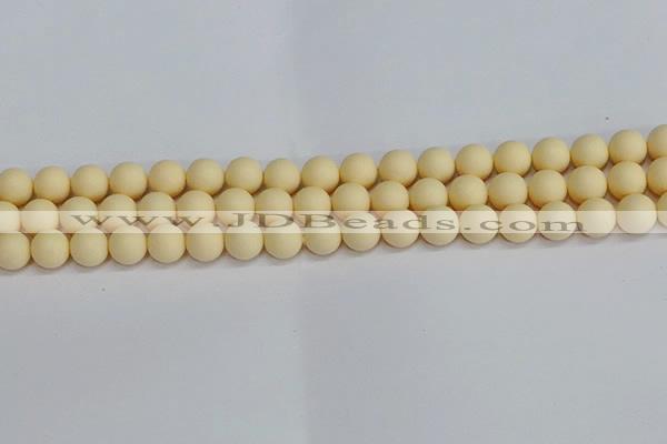 CSB1612 15.5 inches 8mm round matte shell pearl beads wholesale