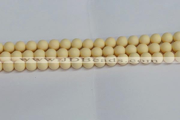 CSB1613 15.5 inches 10mm round matte shell pearl beads wholesale