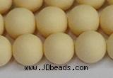 CSB1615 15.5 inches 14mm round matte shell pearl beads wholesale