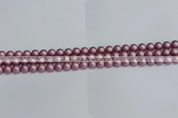 CSB1640 15.5 inches 4mm round matte shell pearl beads wholesale