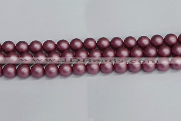 CSB1644 15.5 inches 12mm round matte shell pearl beads wholesale