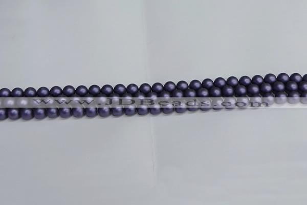 CSB1650 15.5 inches 4mm round matte shell pearl beads wholesale