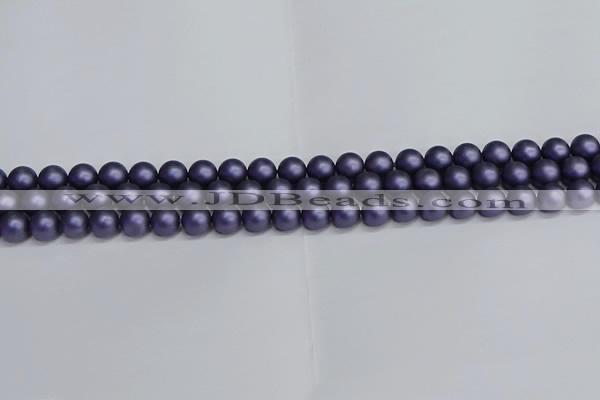 CSB1651 15.5 inches 6mm round matte shell pearl beads wholesale