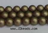 CSB1670 15.5 inches 4mm round matte shell pearl beads wholesale