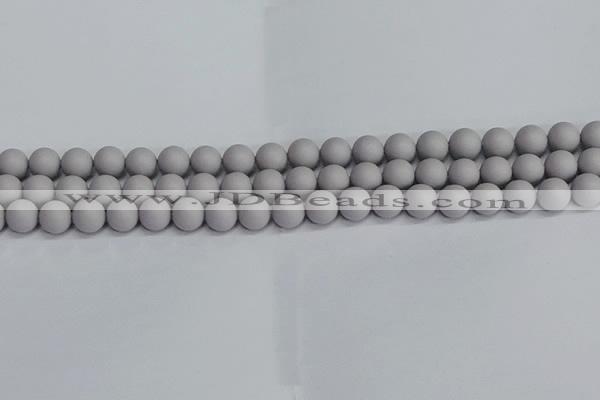 CSB1680 15.5 inches 4mm round matte shell pearl beads wholesale