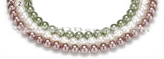 CSB17 16 inches 8mm round shell pearl beads Wholesale