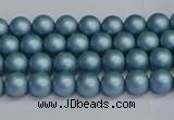 CSB1710 15.5 inches 4mm round matte shell pearl beads wholesale