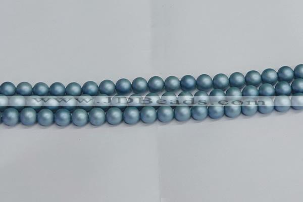 CSB1712 15.5 inches 8mm round matte shell pearl beads wholesale