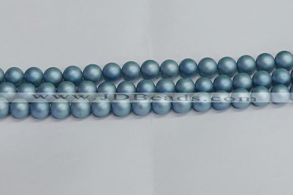 CSB1714 15.5 inches 12mm round matte shell pearl beads wholesale