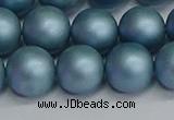 CSB1715 15.5 inches 14mm round matte shell pearl beads wholesale