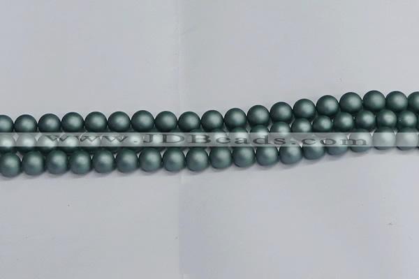 CSB1722 15.5 inches 8mm round matte shell pearl beads wholesale