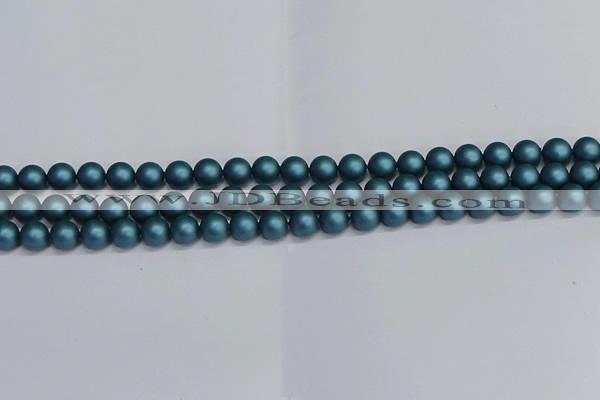 CSB1730 15.5 inches 4mm round matte shell pearl beads wholesale