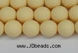 CSB1801 15.5 inches 6mm faceetd round matte shell pearl beads