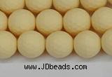 CSB1802 15.5 inches 8mm faceetd round matte shell pearl beads