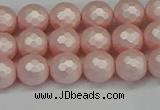 CSB1831 15.5 inches 6mm faceetd round matte shell pearl beads