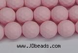 CSB1841 15.5 inches 6mm faceetd round matte shell pearl beads