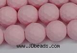 CSB1843 15.5 inches 10mm faceetd round matte shell pearl beads