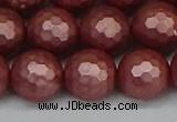 CSB1865 15.5 inches 14mm faceetd round matte shell pearl beads