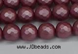 CSB1871 15.5 inches 6mm faceetd round matte shell pearl beads