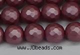 CSB1873 15.5 inches 10mm faceetd round matte shell pearl beads