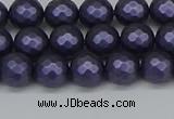 CSB1891 15.5 inches 6mm faceted round matte shell pearl beads