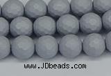 CSB1932 15.5 inches 8mm faceted round matte shell pearl beads