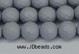 CSB1933 15.5 inches 10mm faceted round matte shell pearl beads