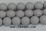 CSB1941 15.5 inches 6mm faceted round matte shell pearl beads