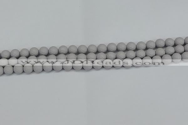 CSB1941 15.5 inches 6mm faceted round matte shell pearl beads