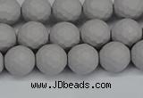 CSB1942 15.5 inches 8mm faceted round matte shell pearl beads