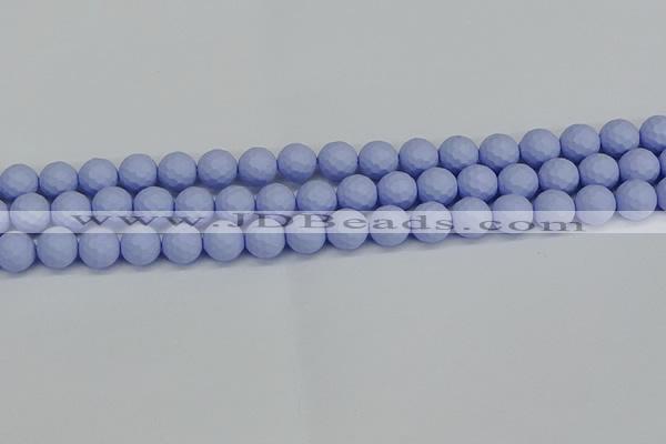 CSB1961 15.5 inches 6mm faceted round matte shell pearl beads