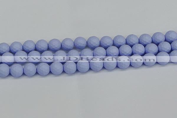 CSB1963 15.5 inches 10mm faceted round matte shell pearl beads