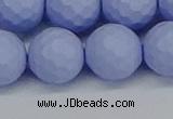 CSB1965 15.5 inches 14mm faceted round matte shell pearl beads