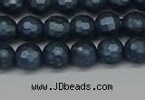 CSB1971 15.5 inches 6mm faceted round matte shell pearl beads